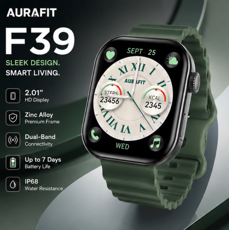 Reloj inteligente AuraFit F39 · verde oscuro