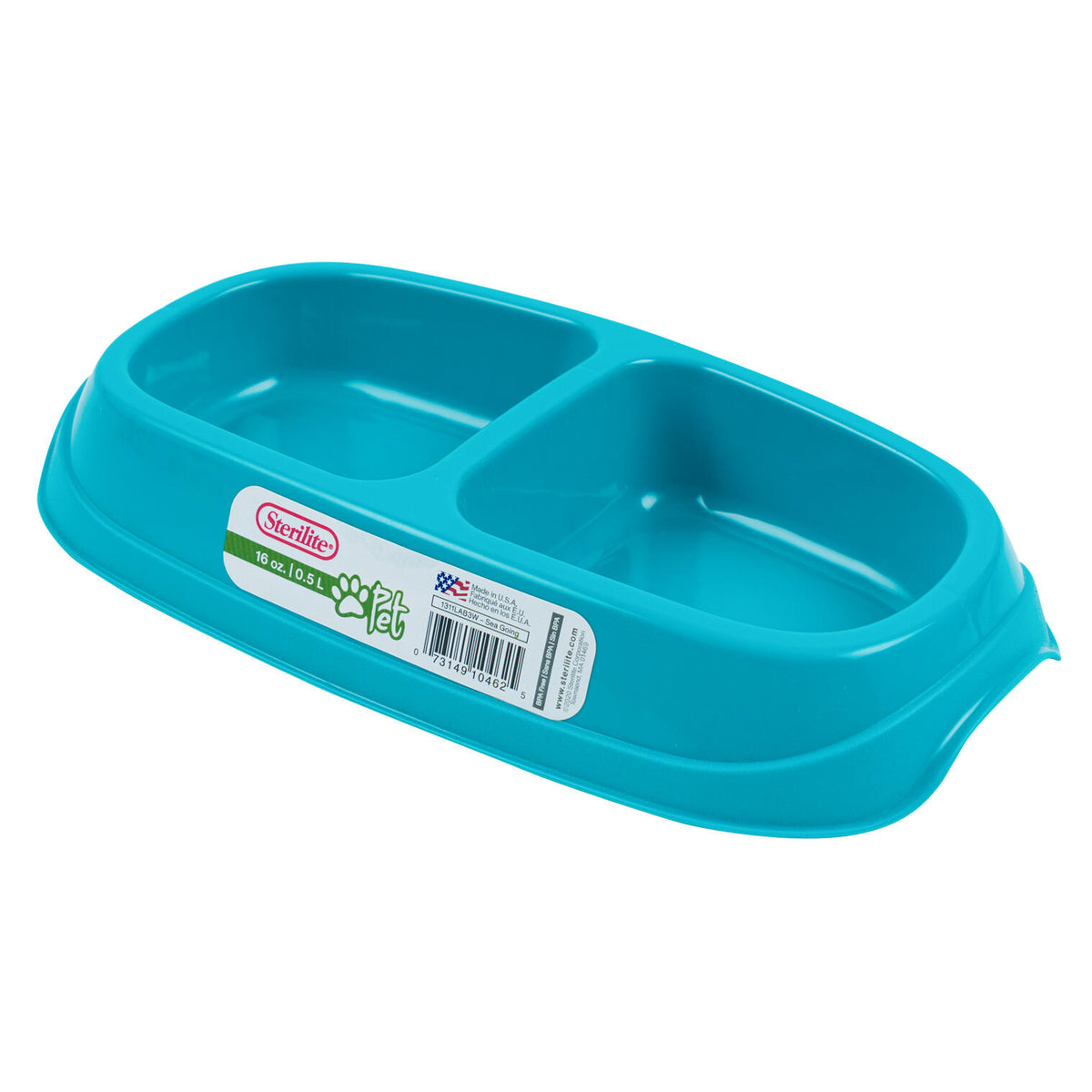 Plato doble Sterilite para mascota · turquesa