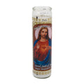 Veladora Stella Sagrado Corazón de Jesús blanca
