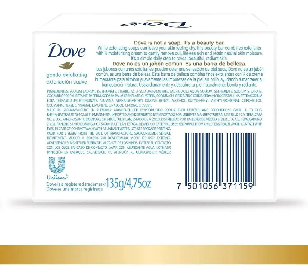 Jabón exfoliante Dove · 4.75 oz