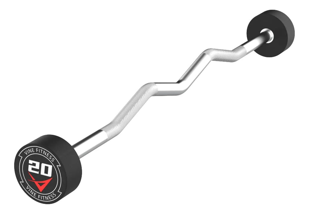 Barra Z Curl 20 Lb 9 Kg Precargada Recubierta Hule Vine