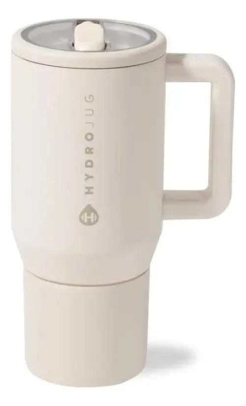 Hydrojug Traveler 32 Oz Crema Vaso Térmico Con Asa Y Popote