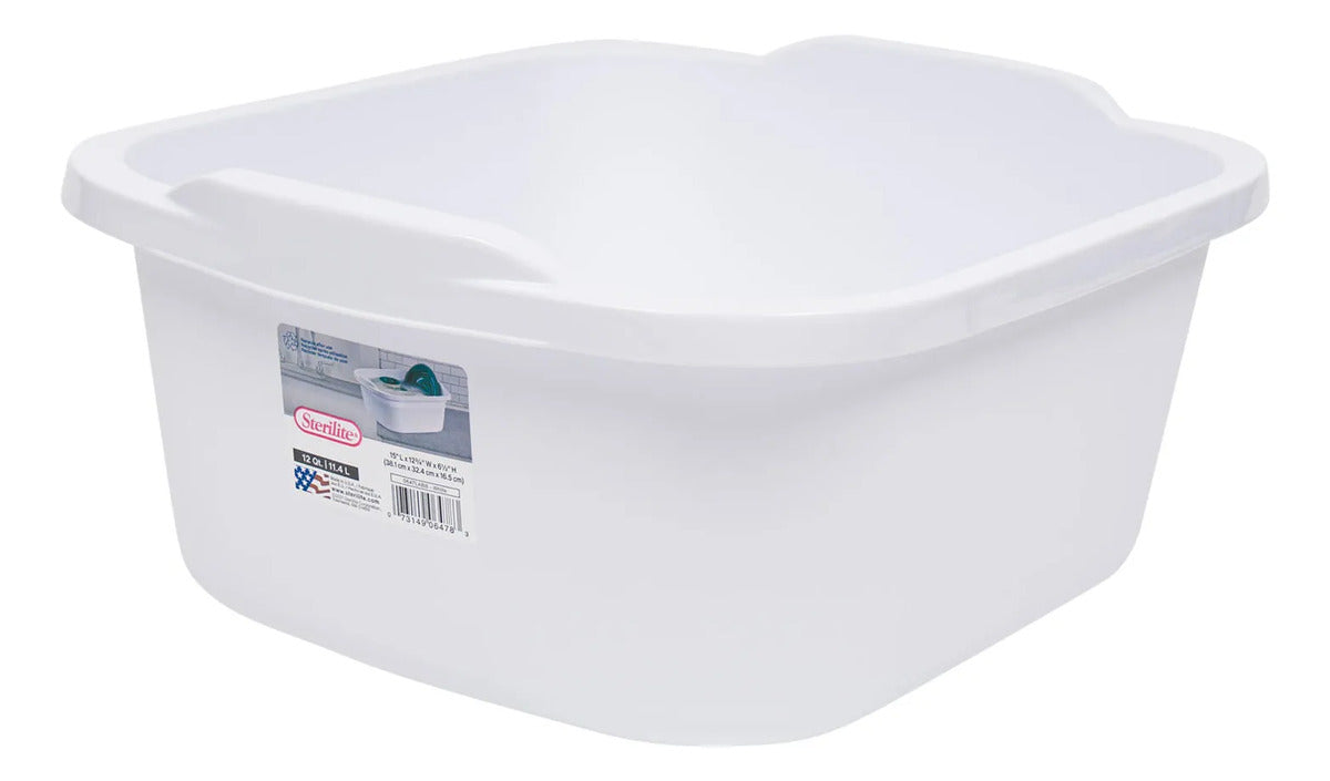 Palangana Sterilite de plástico · 12 qt · blanca
