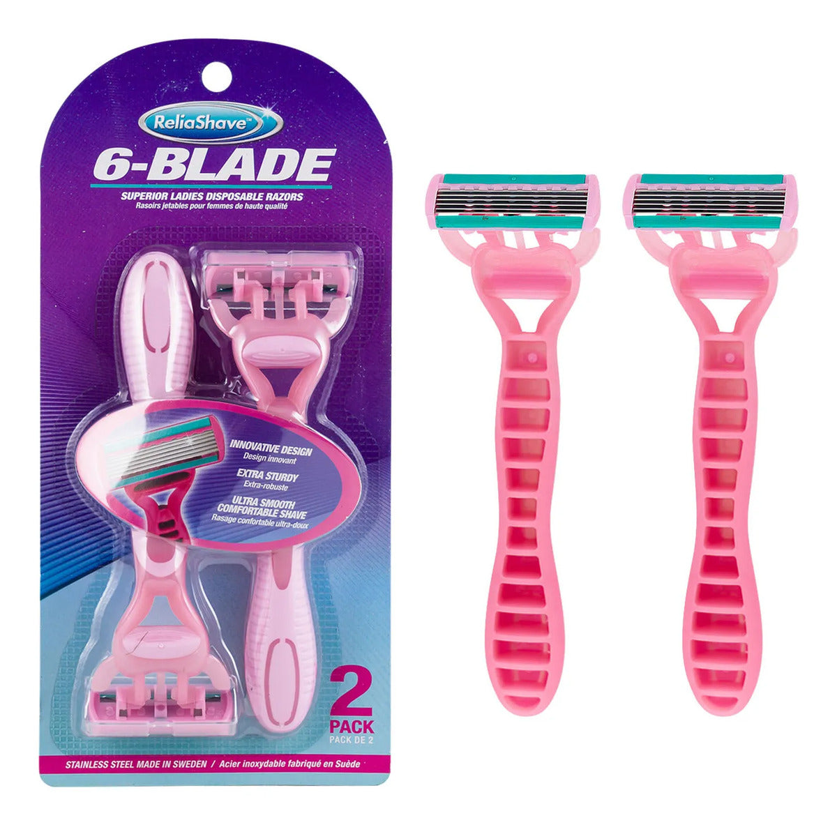 Rastrillos para mujer de 6 hojas · paquete de 2