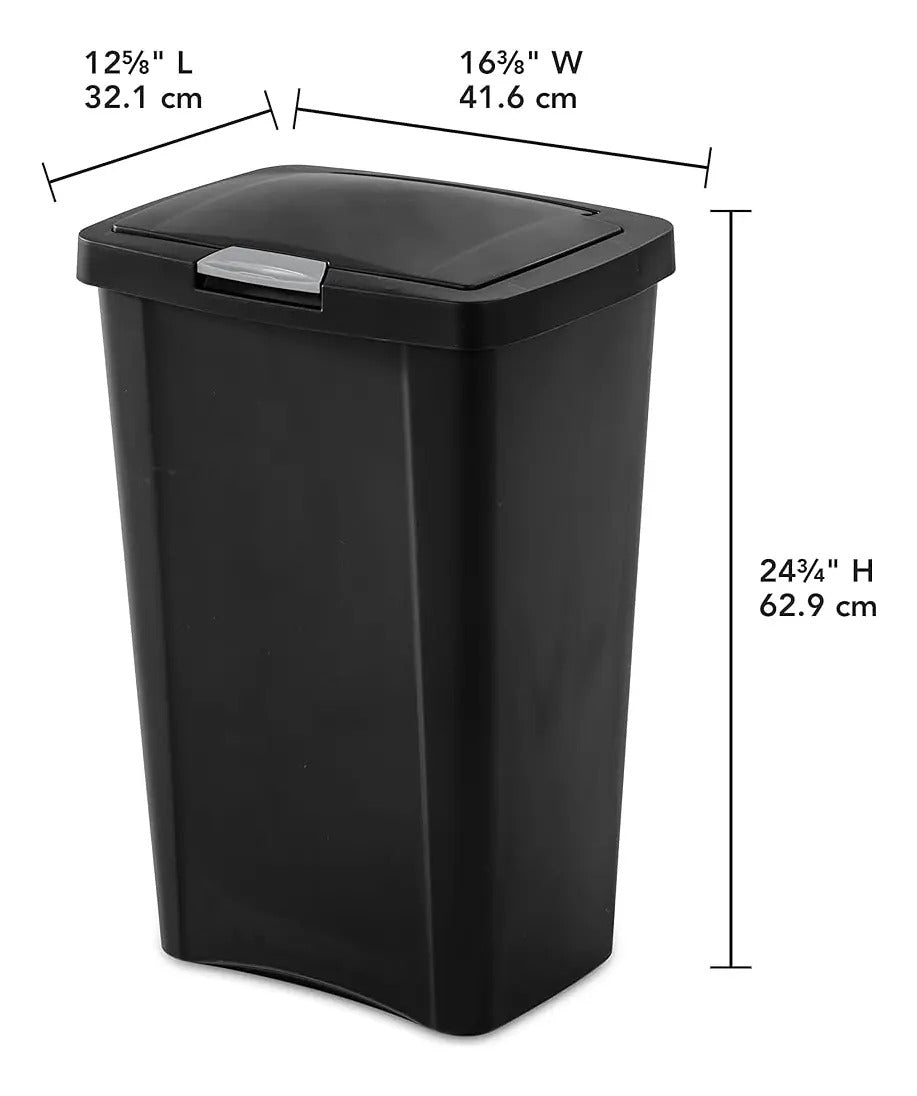 Cesto Sterilite negro para basura · 13 galones