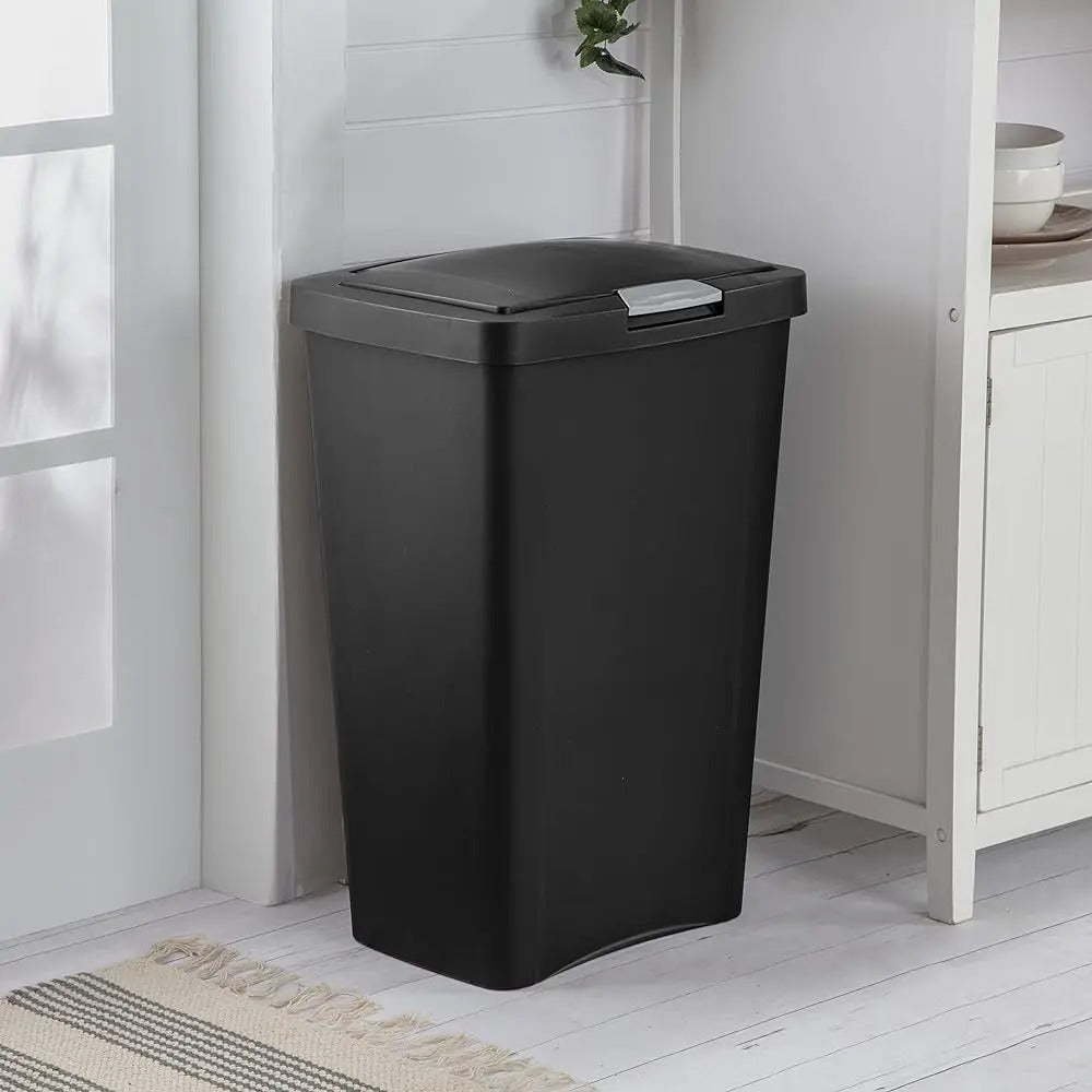 Cesto Sterilite negro para basura · 13 galones