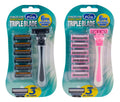 Rastrillos desechables de triple hoja · paquete de 6