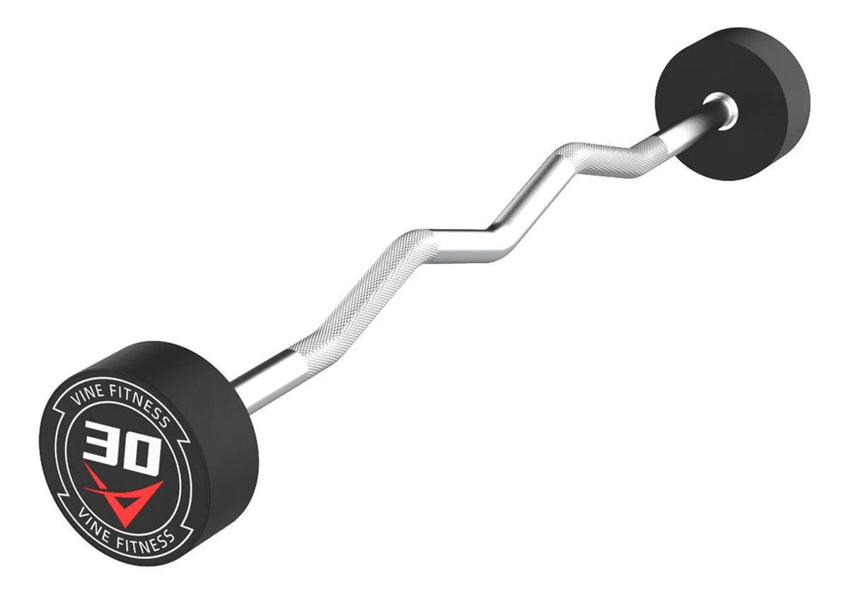 Barra Z Curl 30 Lb 13.6 Kg Precargada Recubierta Hule Vine